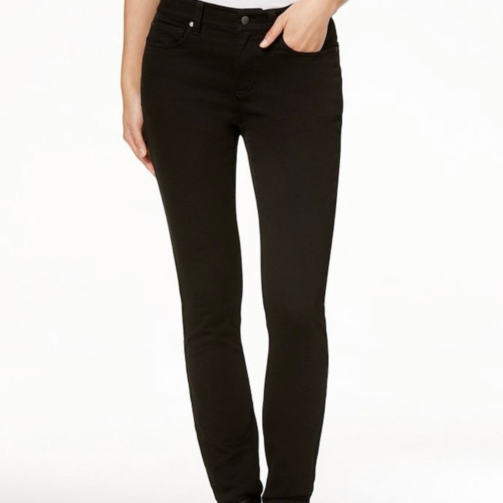 Eileen Fisher Organic Cotton Black Denim, Flattering Mid-Rise, Skinny, Size 4